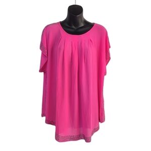 Solution Women's Blouse Pink Embellished Size L NWT